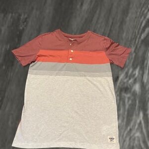 OshKosh B'gosh Red, Orange, and Gray Colorblock Tee